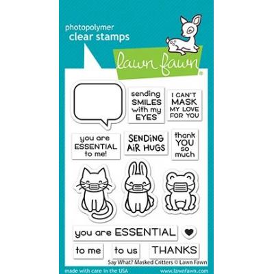 Lawn Fawn Clear Stamps - Say What? Masked Critters